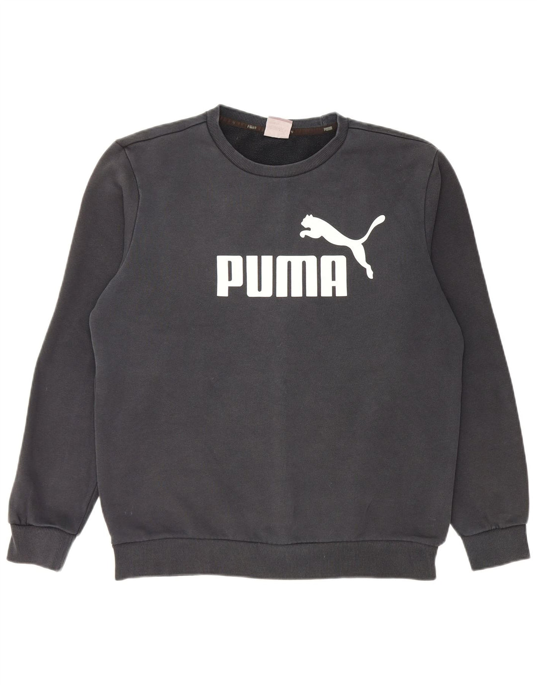 Felpa grafica da uomo Puma Felpa media in cotone nero