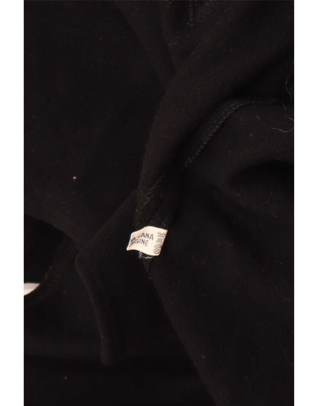 Cappotto poncho vintage da donna, taglia unica, in lana vergine nera