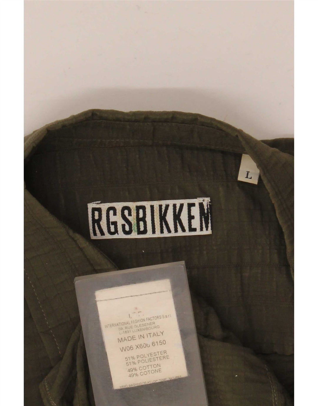 Camicia da uomo Bikkembergs Large in poliestere kaki