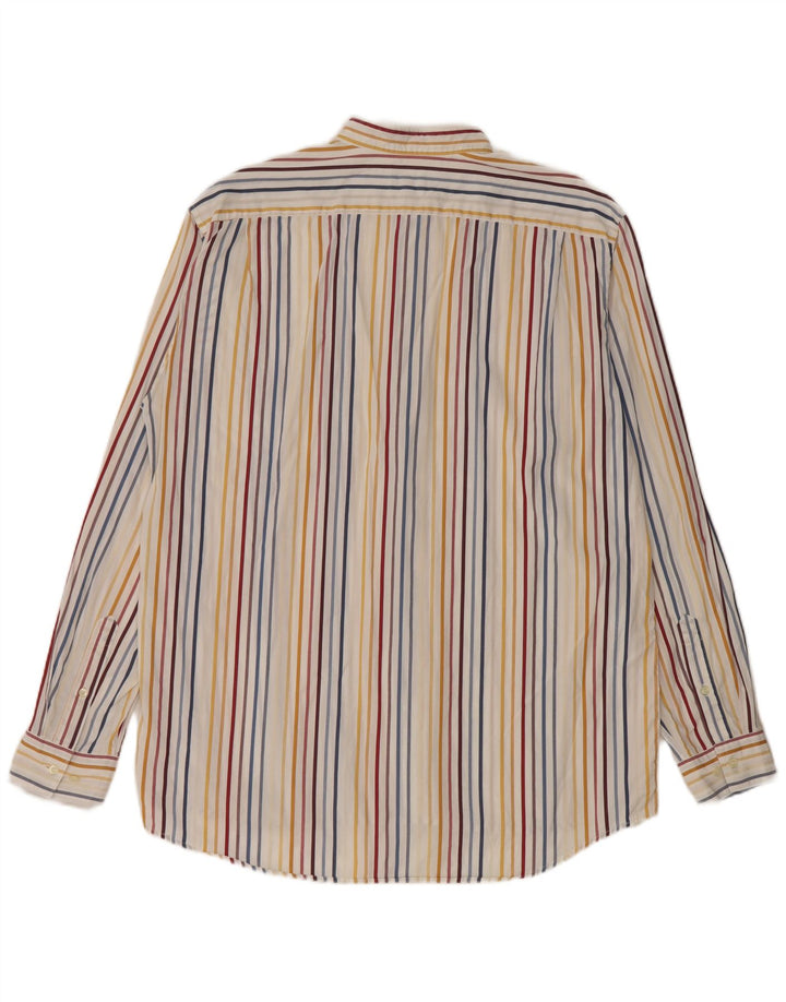 LACOSTE Mens Shirt Size 42 Large Multicoloured Striped Cotton