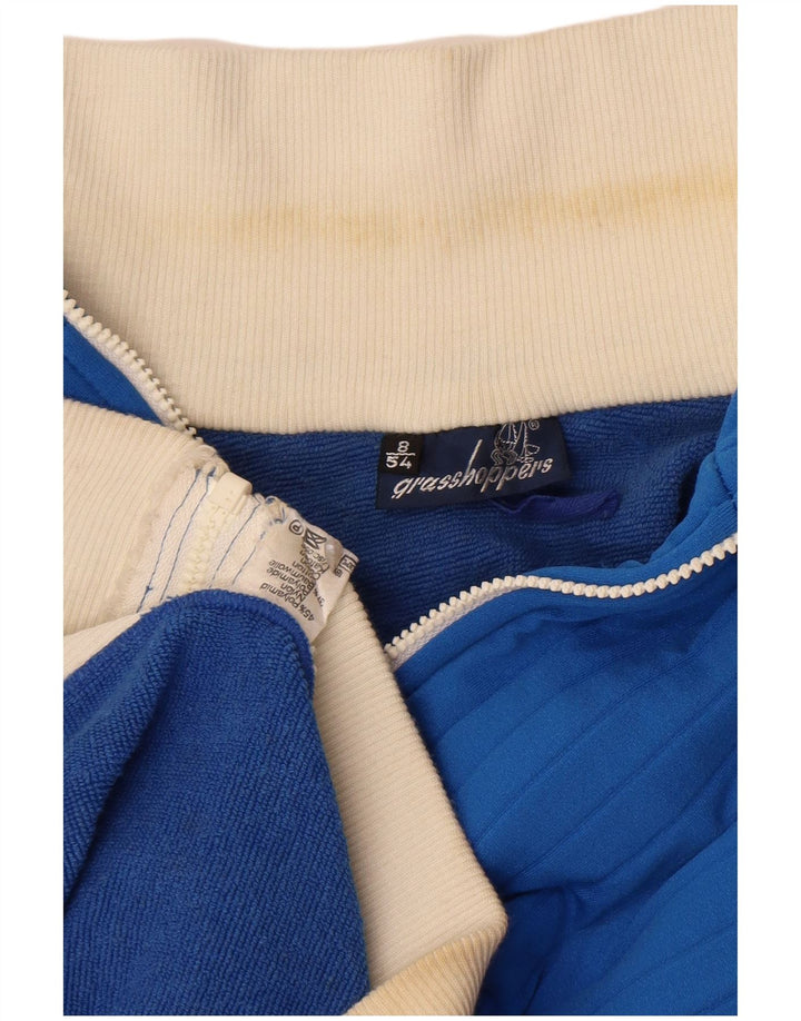 grasshoppers Maglione cardigan da uomo IT 54 XL Blu Colourblock Poliammide