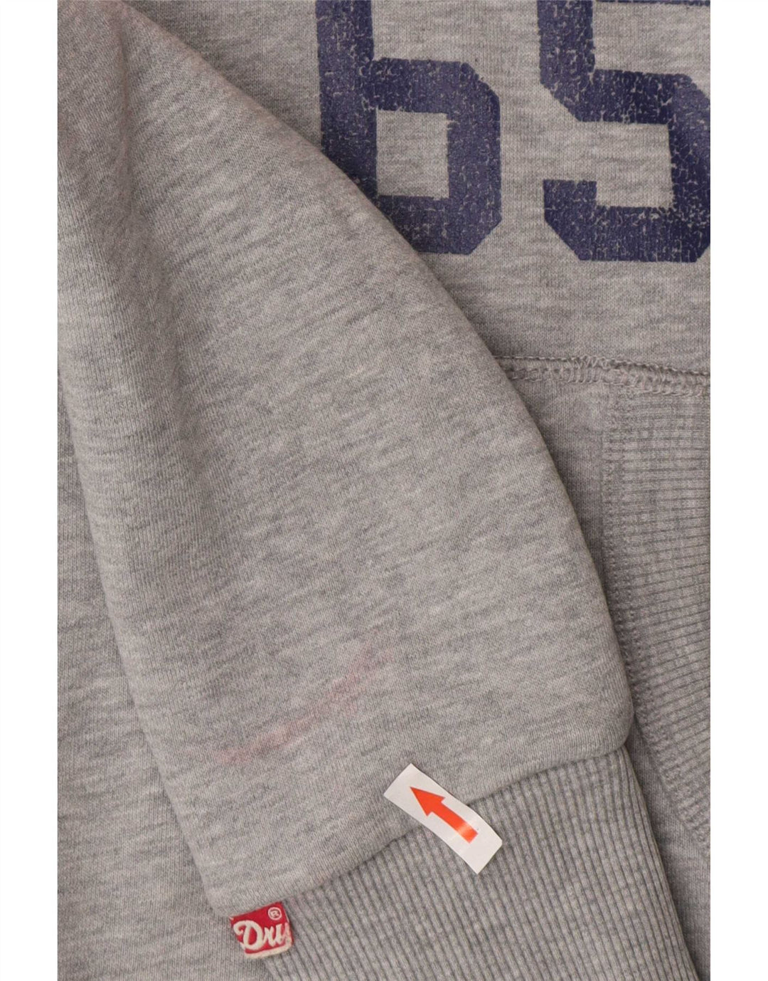Felpa con cappuccio grafica da donna Superdry UK 14 Cotone grigio medio