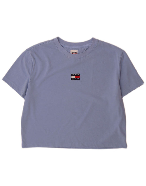 T-shirt grafica da donna Tommy Hilfiger Top UK 16 grande cotone blu