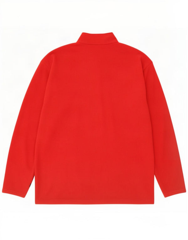 Maglione in pile da uomo con zip e collo Jack Wolfskin UK 44/46 XL poliestere rosso