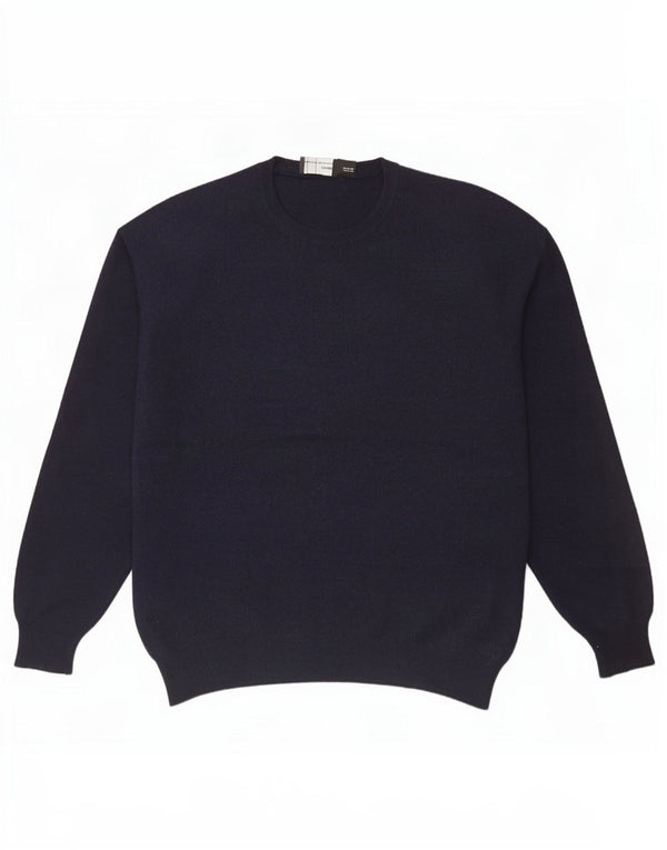 Maglione maglione girocollo da uomo Zara XL in lana blu navy