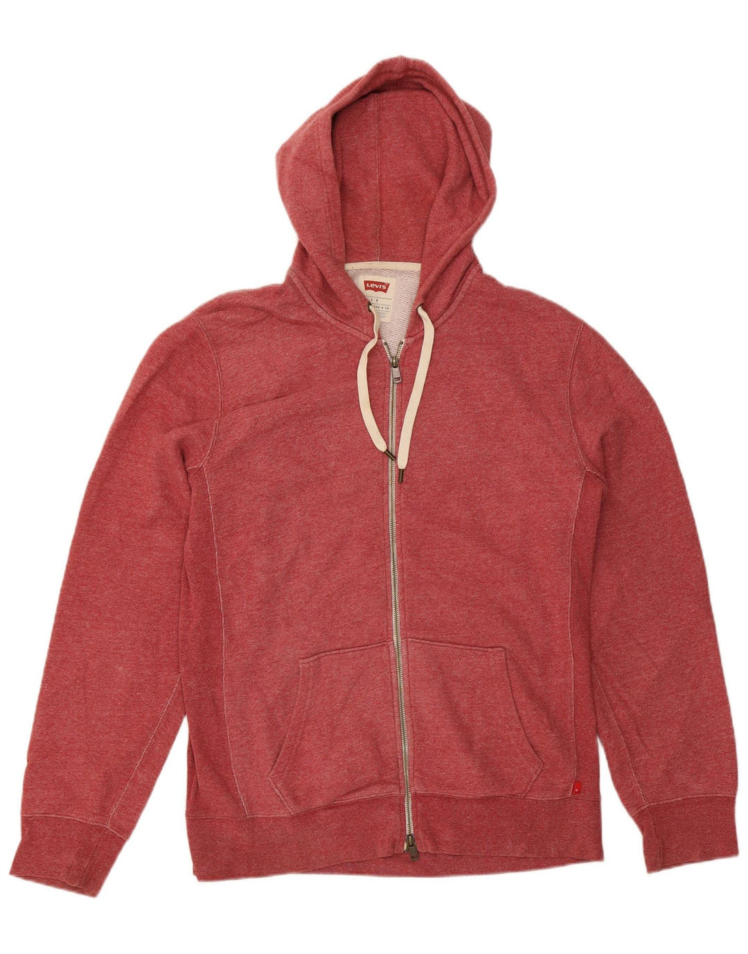 Maglione con cappuccio e zip da uomo Levi's grande in cotone rosso