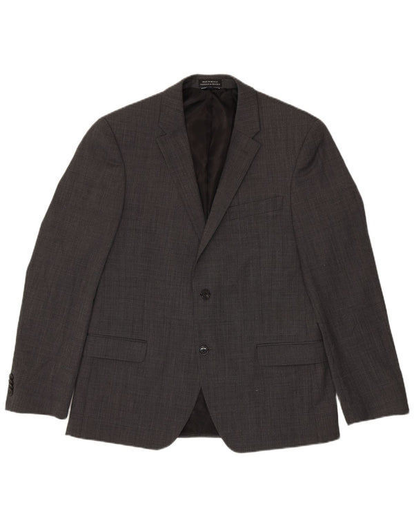 Giacca blazer a 2 bottoni da uomo Tommy Hilfiger UK 42 XL lana a quadri grigia