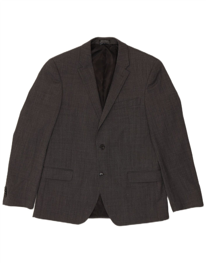 Giacca blazer a 2 bottoni da uomo Tommy Hilfiger UK 42 XL lana a quadri grigia