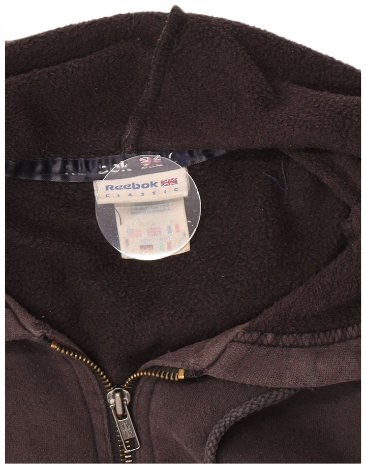 Maglione con cappuccio e zip da uomo Reebok grande in cotone grigio