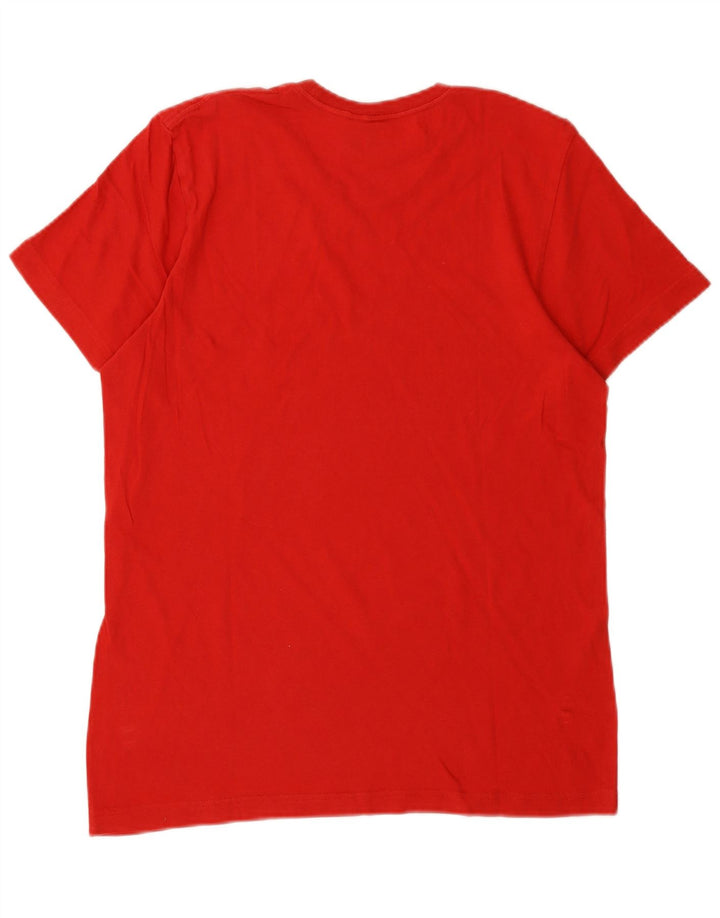 T-shirt grafica da uomo Adidas Top in cotone rosso medio
