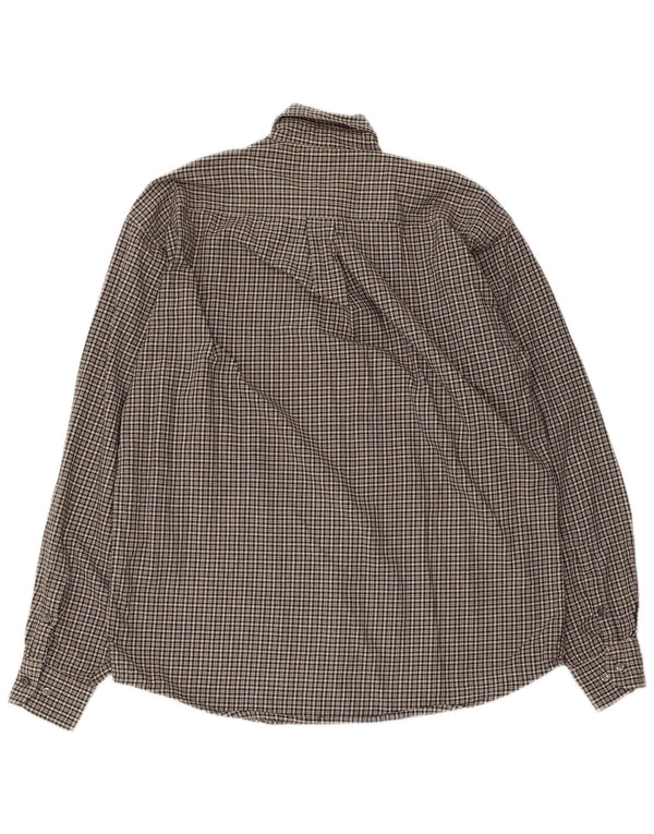 Camicia da uomo in flanella Sergio Tacchini in cotone a quadri grigio medio
