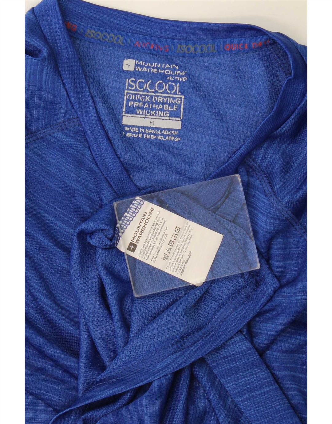 T-shirt IsoCool da uomo Mountain Warehouse Top in poliestere a righe piccole blu