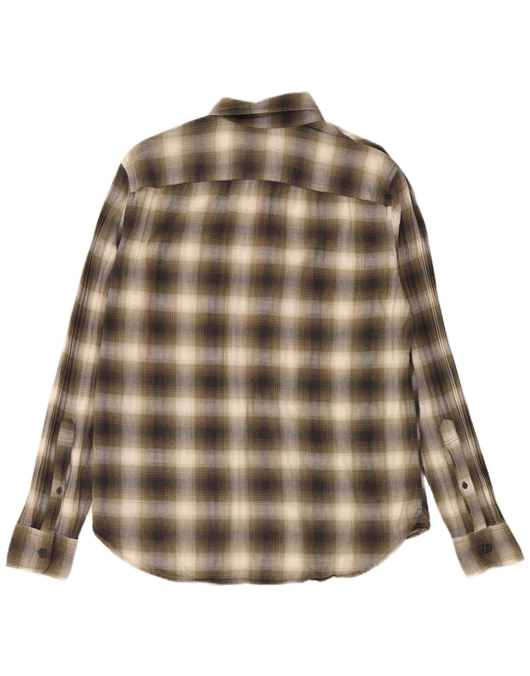 Camicia di flanella da uomo Abercrombie & Fitch in cotone a quadri kaki medio