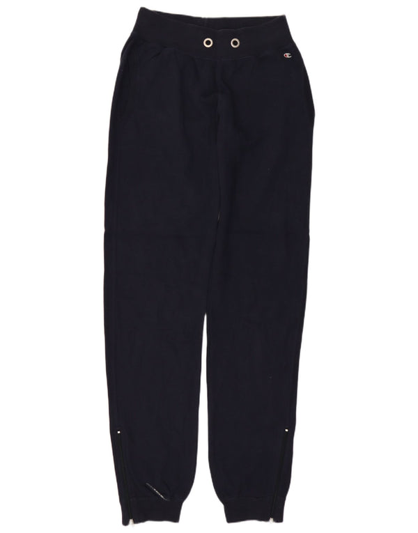 CHAMPION Pantaloni da tuta da donna Joggers UK 8 Small Blu Navy Cotone