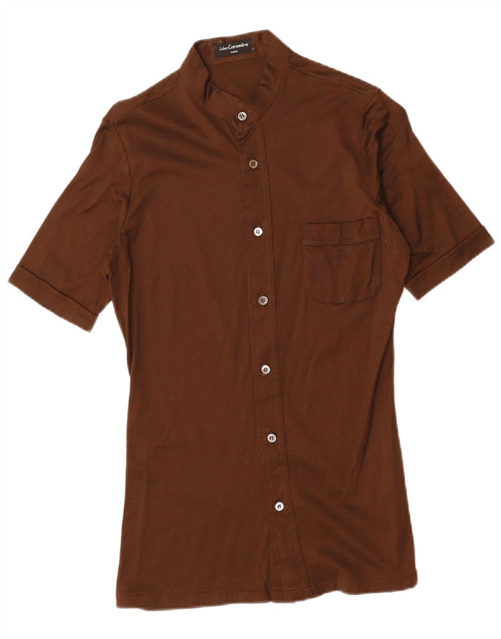VINTAGE Womens Paris Short Sleeve Shirt UK 14 Medium  Brown