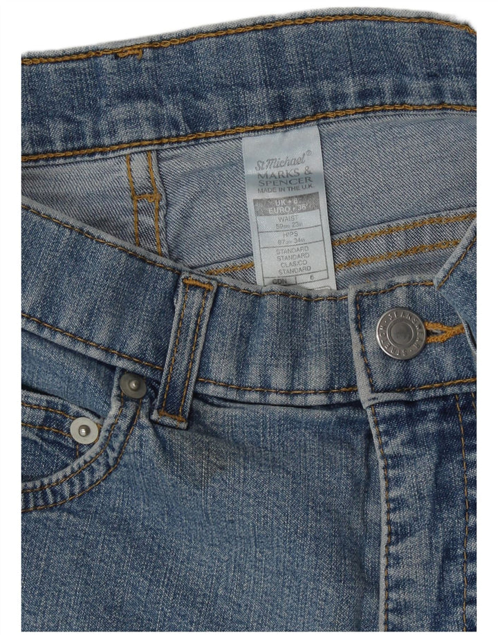 Pantaloncini di jeans da donna Marks & Spencer UK 8 piccoli W23 cotone blu
