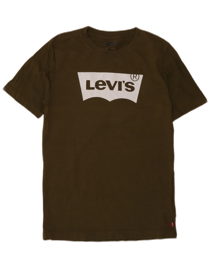 T-shirt grafica per ragazzi Levi's 13-14 anni in cotone kaki