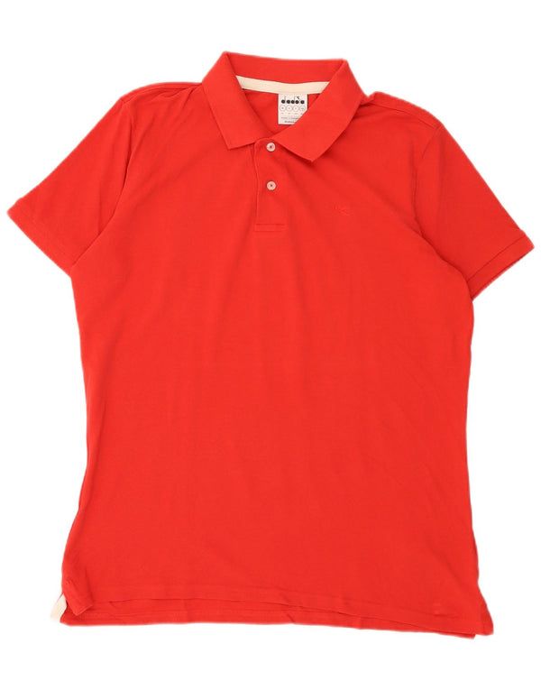 Polo Diadora Uomo Large Rossa In Cotone