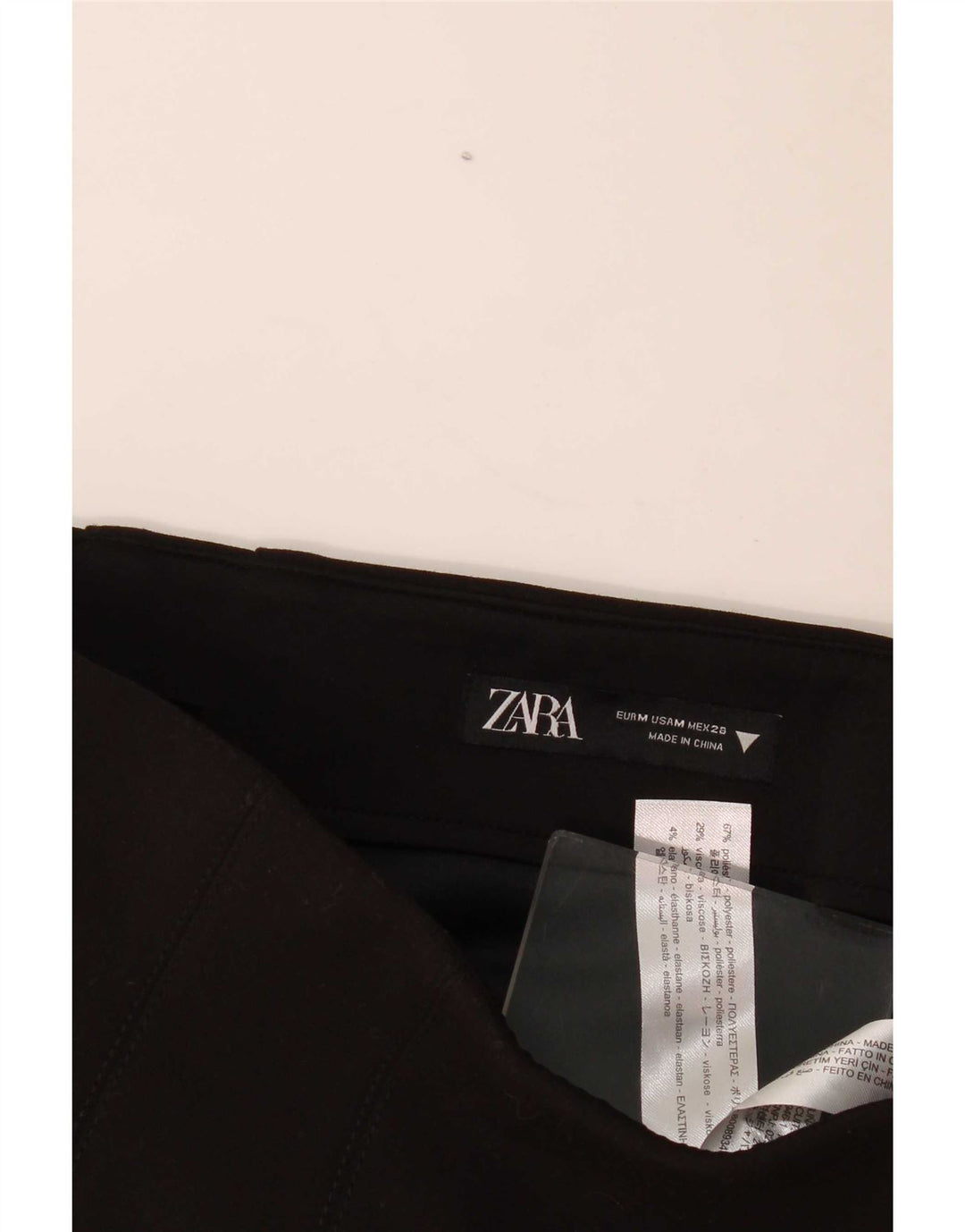 Minigonna da donna Zara media W28 poliestere nero