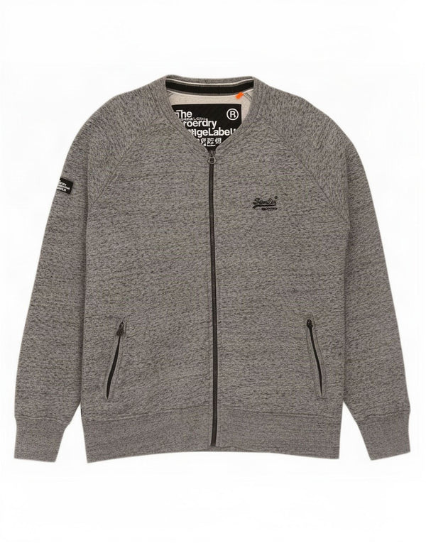 Giacca da tuta da uomo Superdry 2XL in cotone chiazzato grigio
