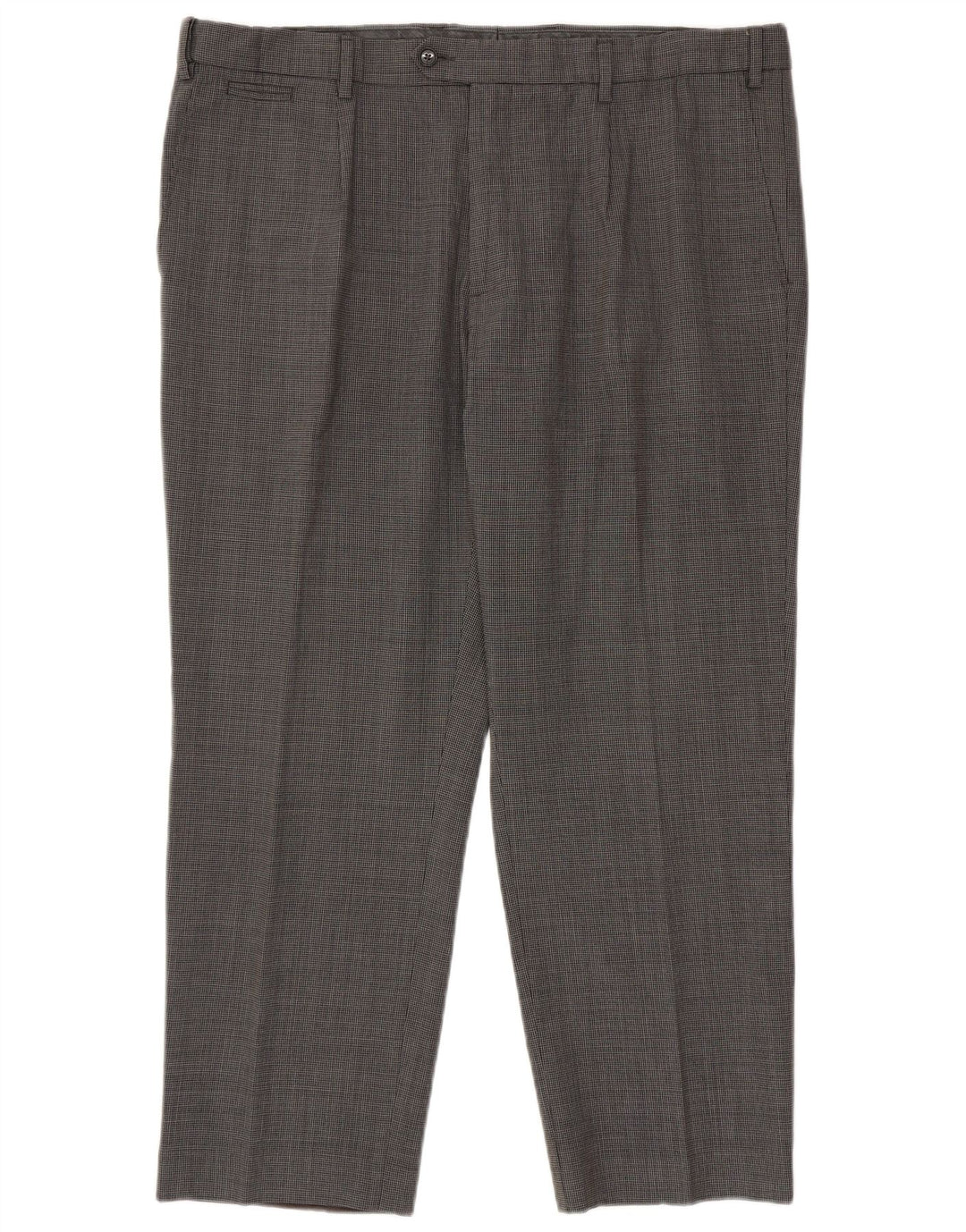 Pantaloni da abito vestibilità regolare da uomo Marks & Spencer W42 L29 pied de poule neri
