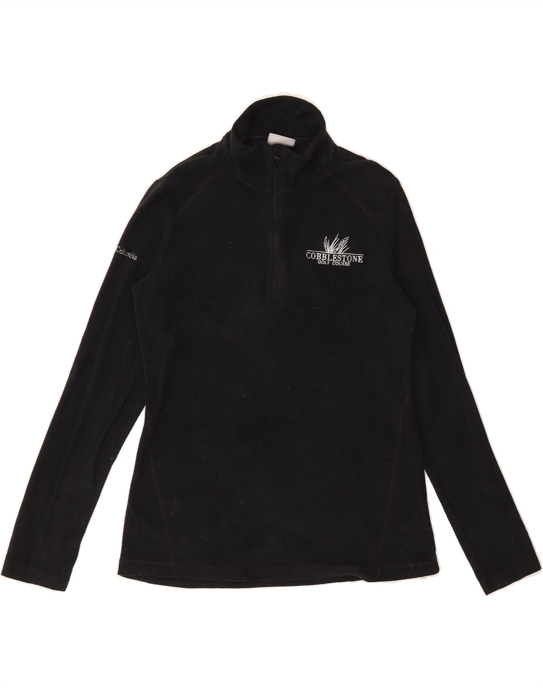 COLUMBIA Womens Zip Neck Fleece Jumper UK 10 Small Black Polyester Vintage Columbia and Second-Hand Columbia from Messina Hembry 