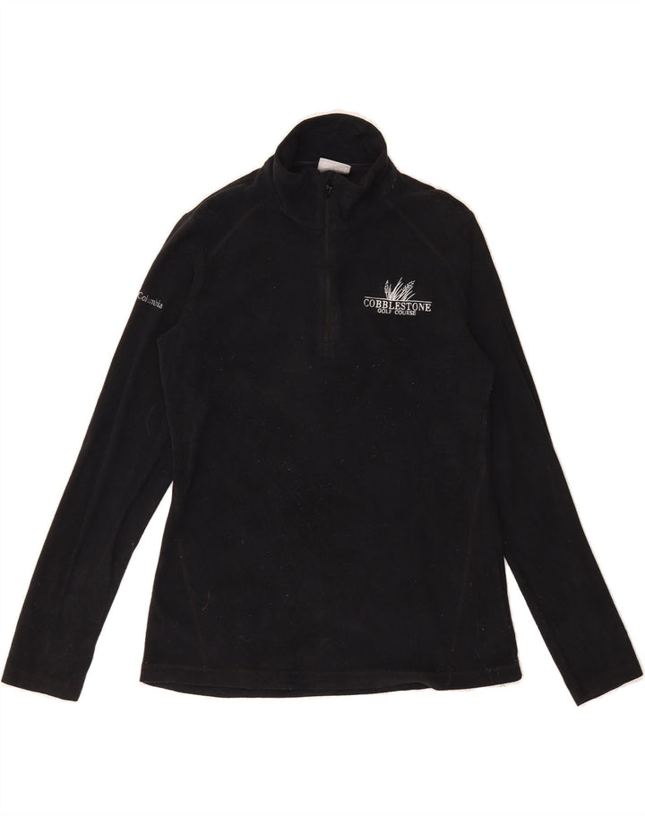 COLUMBIA Womens Zip Neck Fleece Jumper UK 10 Small Black Polyester Vintage Columbia and Second-Hand Columbia from Messina Hembry 