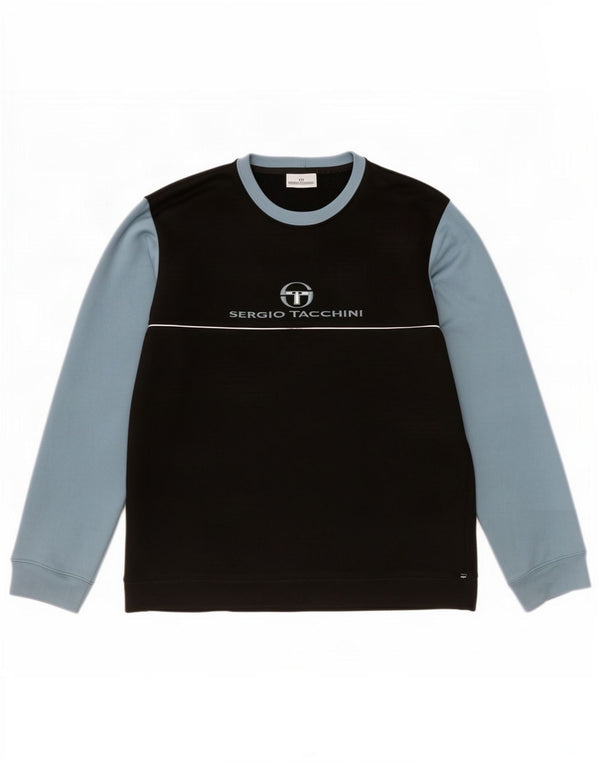 Felpa grafica da uomo Sergio Tacchini Jumper XL Black Colourblock