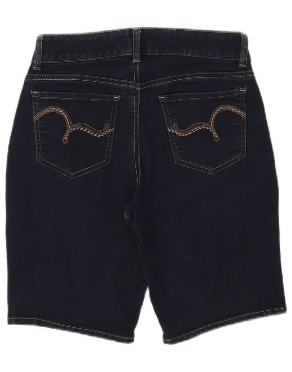 Pantaloncini di jeans Bermuda a vita media Lee Riders da donna W28 Blu navy medio