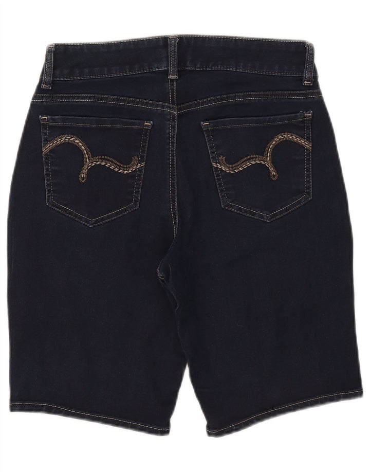 Pantaloncini di jeans Bermuda a vita media Lee Riders da donna W28 Blu navy medio