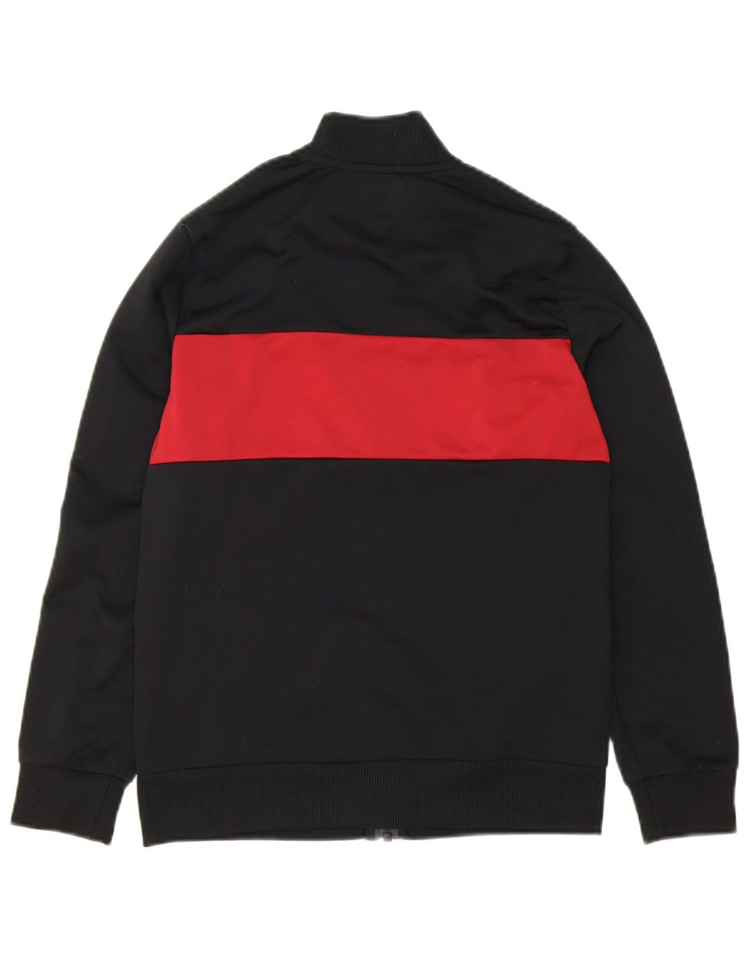 ADIDAS Boys Tracksuit Top Jacket 11-12 Years Black Colourblock Polyester