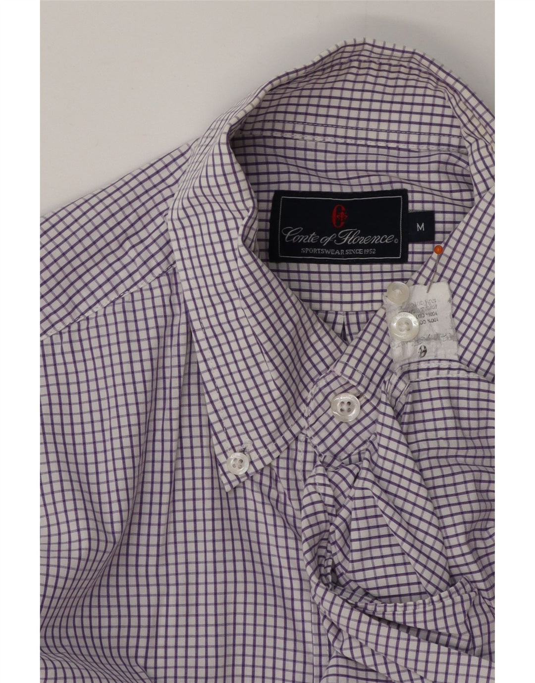 CONTE OF FLORENCE Camicia Uomo Cotone a quadri Viola Medio