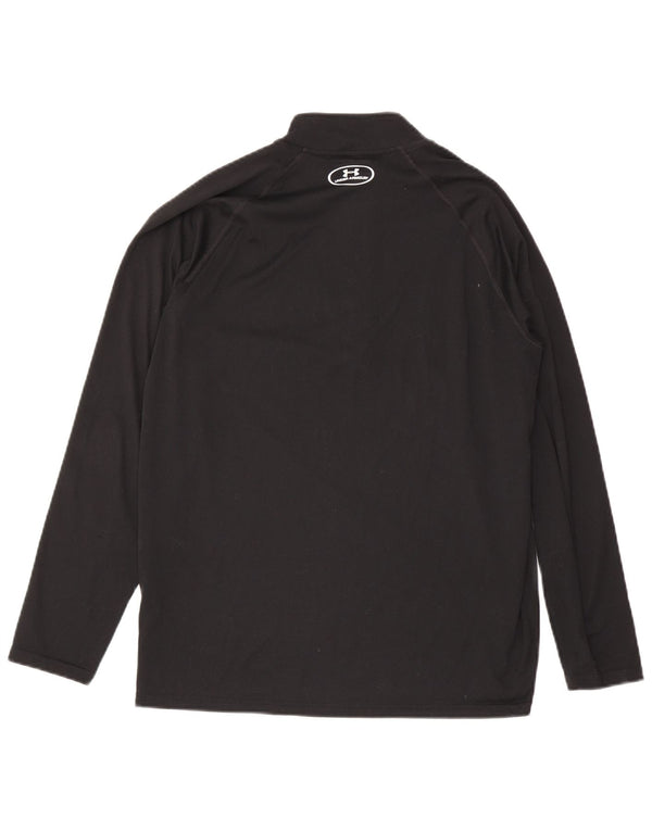 Under Armour Uomo Zip Collo Vestibilità Regolare Top Manica Lunga Grande Nero Sportivo