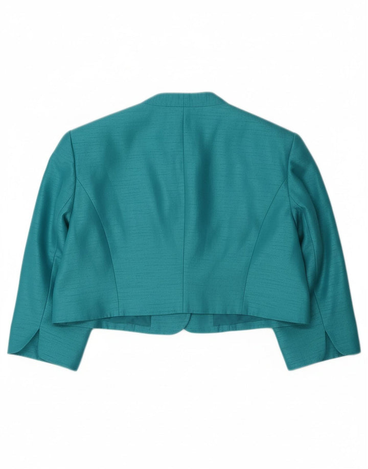 JACQUES VERT Giacca Bolero da donna con maniche a 3/4 UK 16 Grande Turchese
