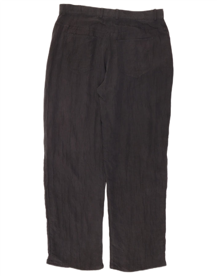 Pantaloni casual dritti da donna Zara grandi W34 L30 poliestere blu navy