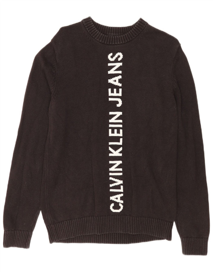 Calvin Klein Jeans da uomo maglione girocollo maglione medio nero classico