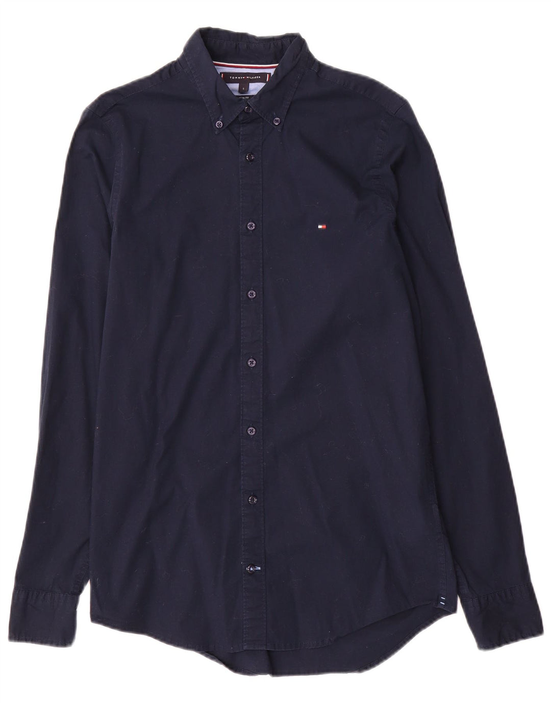 TOMMY HILFIGER Camicia slim fit da uomo piccola in cotone blu navy