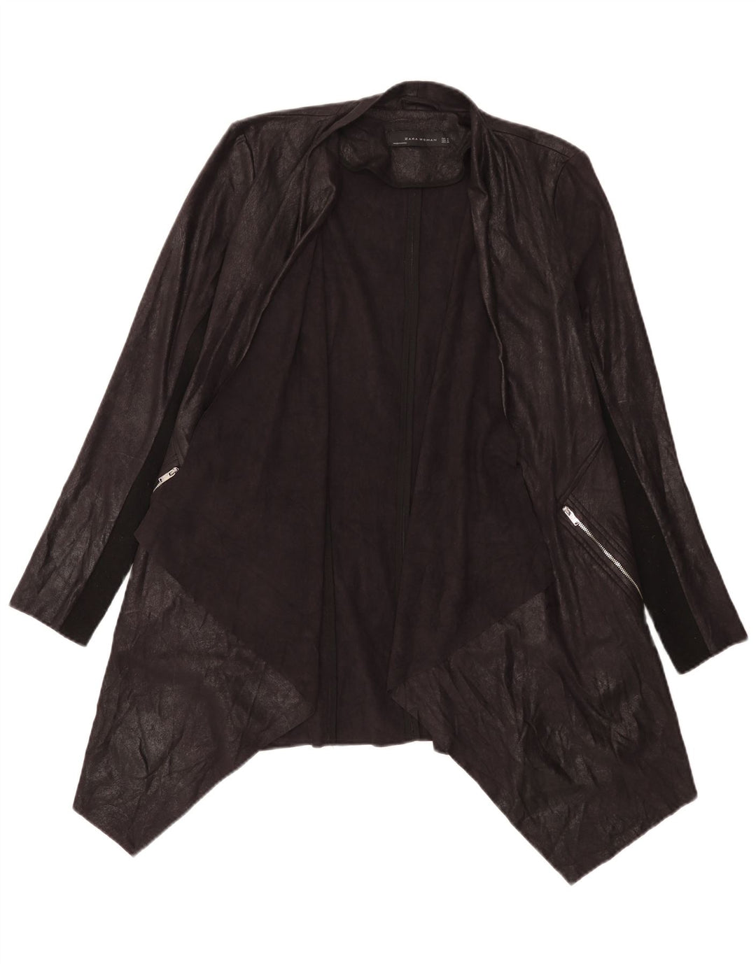 Top cardigan asimmetrico da donna Zara UK 14 blocco colore nero medio
