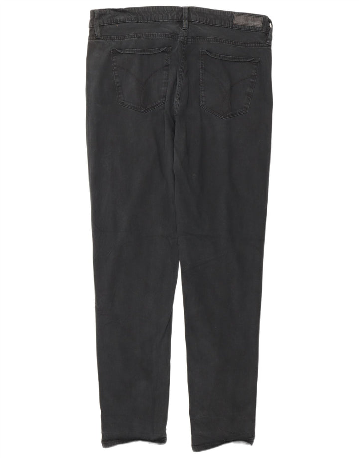 CALVIN KLEIN Jeans slim da donna US 14 XL W34 L32 Cotone nero