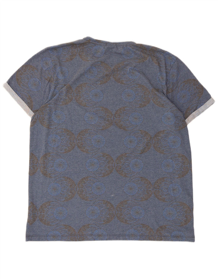 Jack & Jones T-shirt grafica da uomo Top 2XL Poliestere geometrico blu