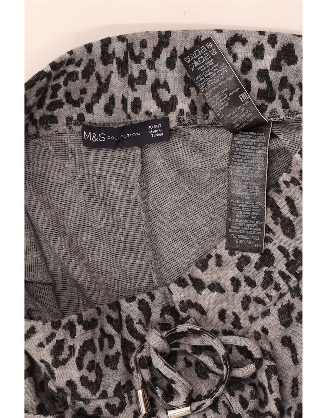 Pantaloni corti da donna Marks & Spencer UK 10 piccoli W28 L23 grigi