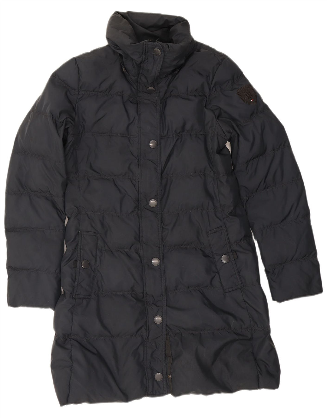 Cappotto imbottito da donna Tommy Hilfiger UK 14 poliestere medio blu navy
