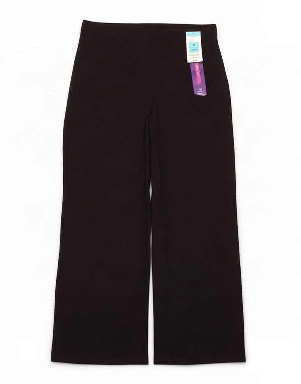 Pantaloni casual a gamba larga da donna Marks & Spencer UK 14 Large W34 L28 Neri