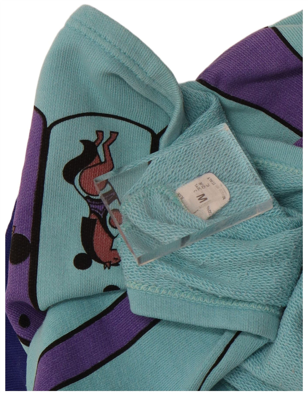 Felpa vintage da donna oversize con maniche a 3/4 UK 14 Blu medio