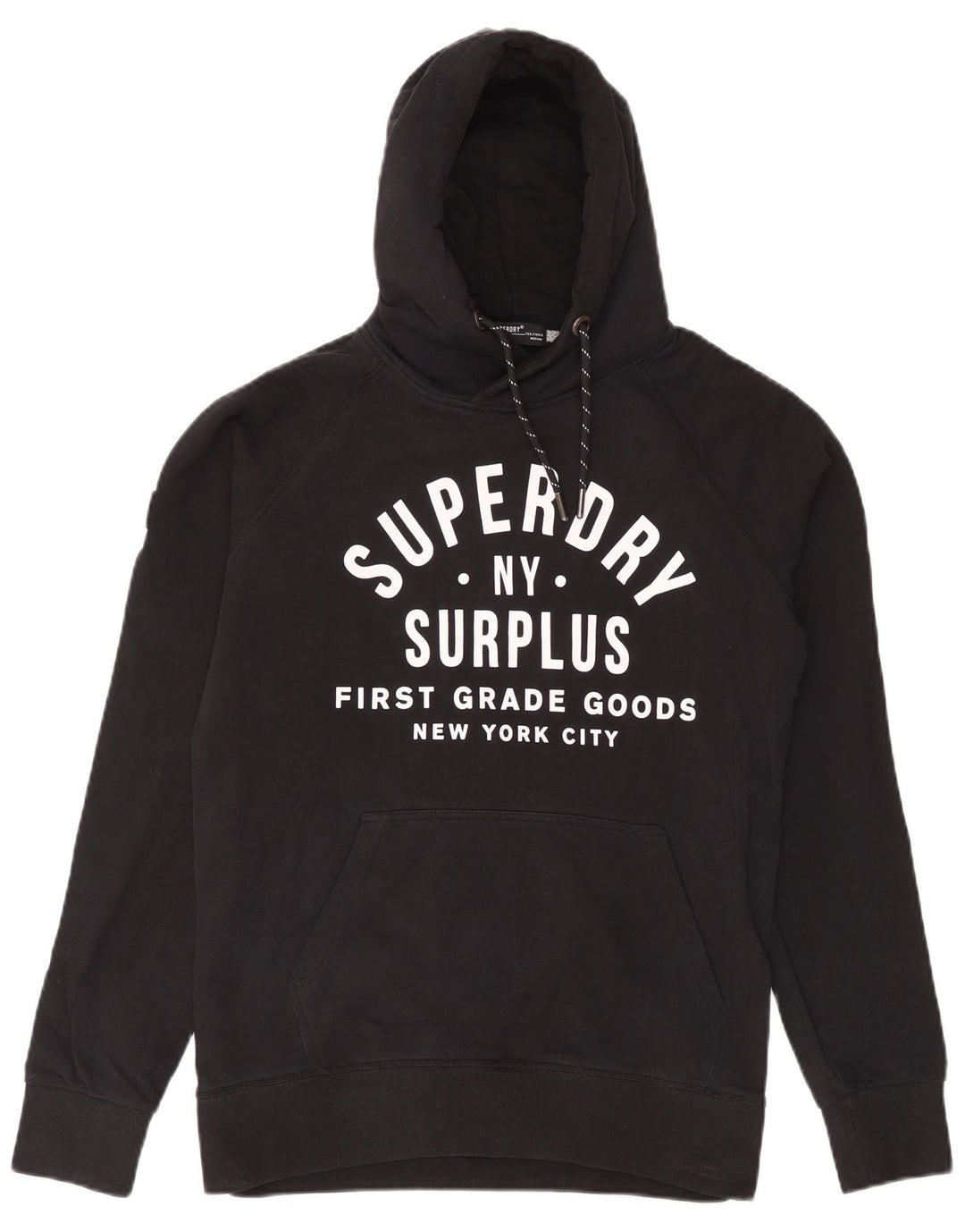 Maglione con cappuccio grafico da uomo Superdry in cotone nero medio