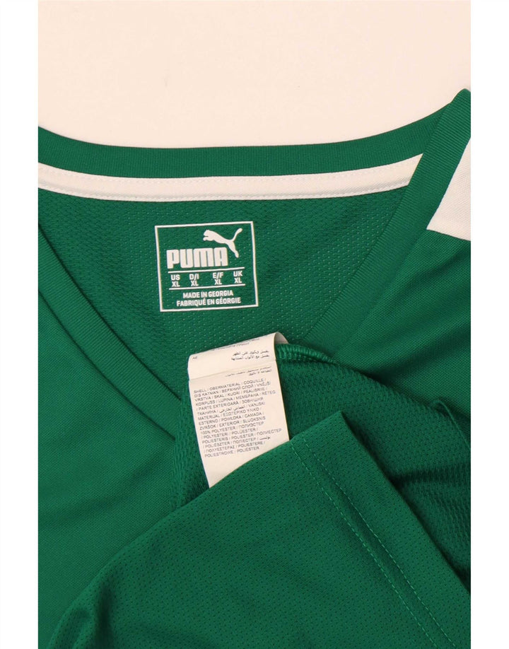 T-shirt da uomo Puma Top XL verde in poliestere color block