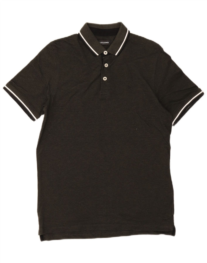 JACK & JONES Polo da uomo in cotone a righe verde medio