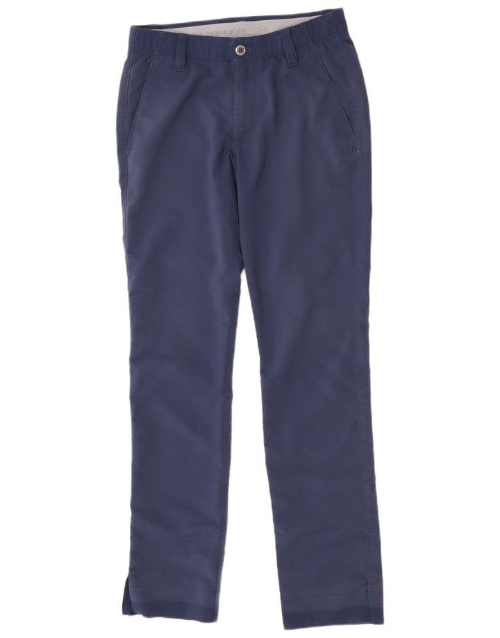 Pantaloni chino dritti da uomo Under Armour W30 L32 poliestere blu navy
