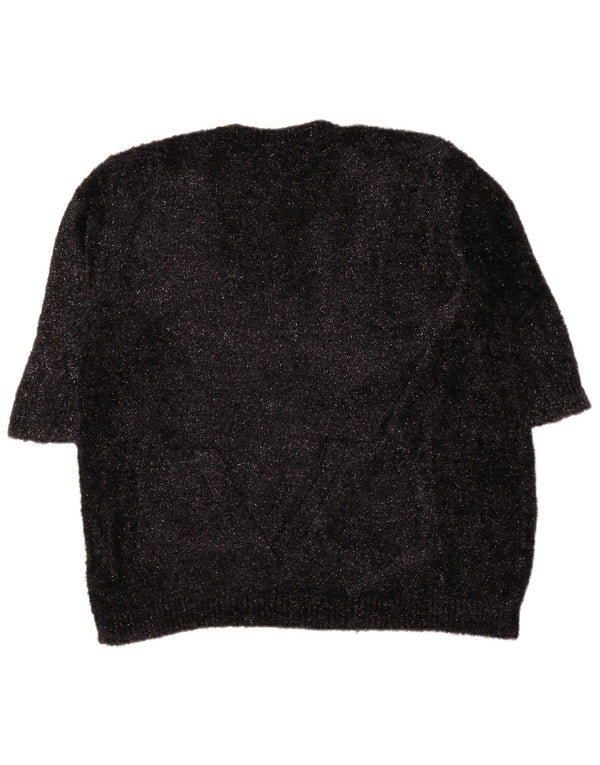 Maglione maglione girocollo da donna con maniche a 3/4 Hobbs UK 18 XL nero screziato