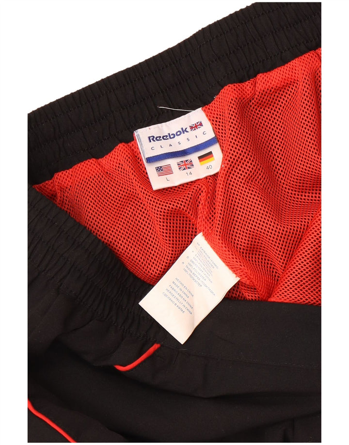 Pantaloni da tuta da donna Reebok UK 14 Large Nero Poliestere